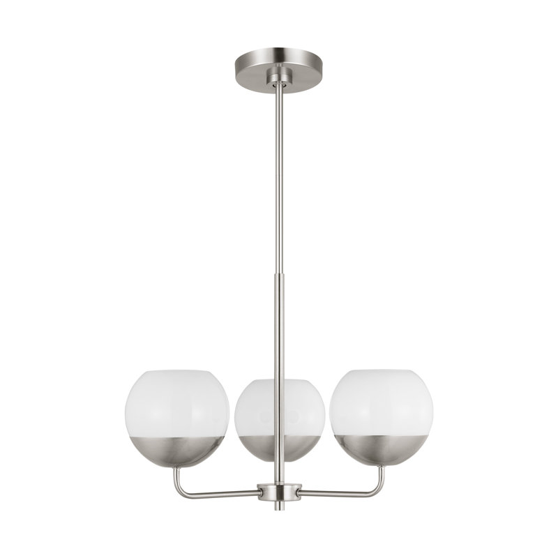 Avoca 3-Light Chandelier, Nickel brossé