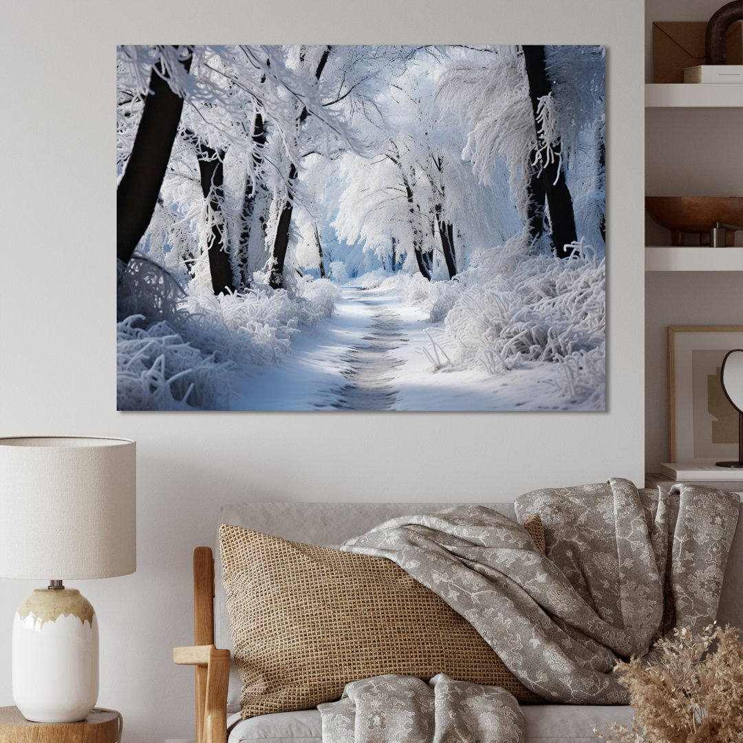 Winter Frosty Forest II - Winter Landscape Wall Art For Living Room Millwood Pines Overall 
