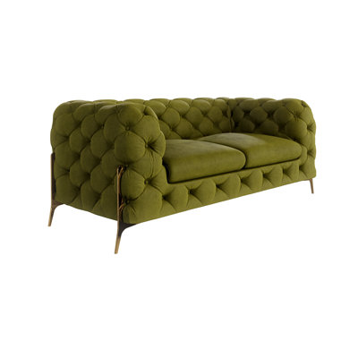 Chesterfield Sofa Atoka with Gold Metal Legs
