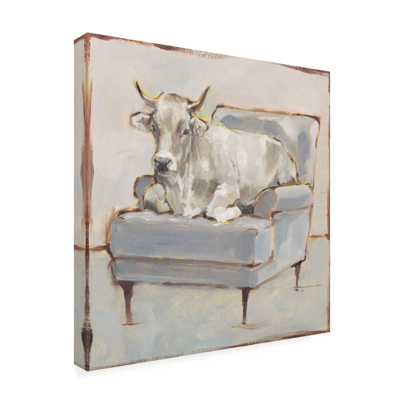 «Moo-ving In III» par Ethan Harper - reproduction d'art sur toile tendue, H 24 po x l 24 po x P 2 po