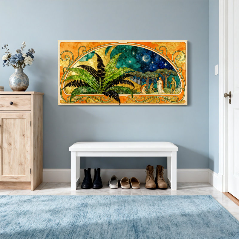 Cadre d'œuvres d'art Fashion Ferns Trees Stars, H 24 po x l 48 po
