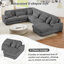 Canapé modulaire surdimensionné de 129 po en forme de U Canapé moderne de 129 po revêtu de velours côtelé doux avec une chaise longue pour le salon, gris foncé-617623182