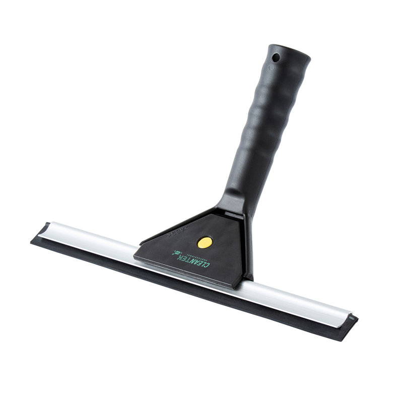 Raclette pour fenêtre de 9,84 pouces, 1 raclette de nettoyage de vitres avec lame en caoutchouc - pour tout usage, pour miroir ou porte en verre, essuie-glace en plastique noir avec cadre en aluminium Tek Professional