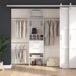 Carina 24W Closet Organizer With Clothing Rods, Drawers, And Cubbies