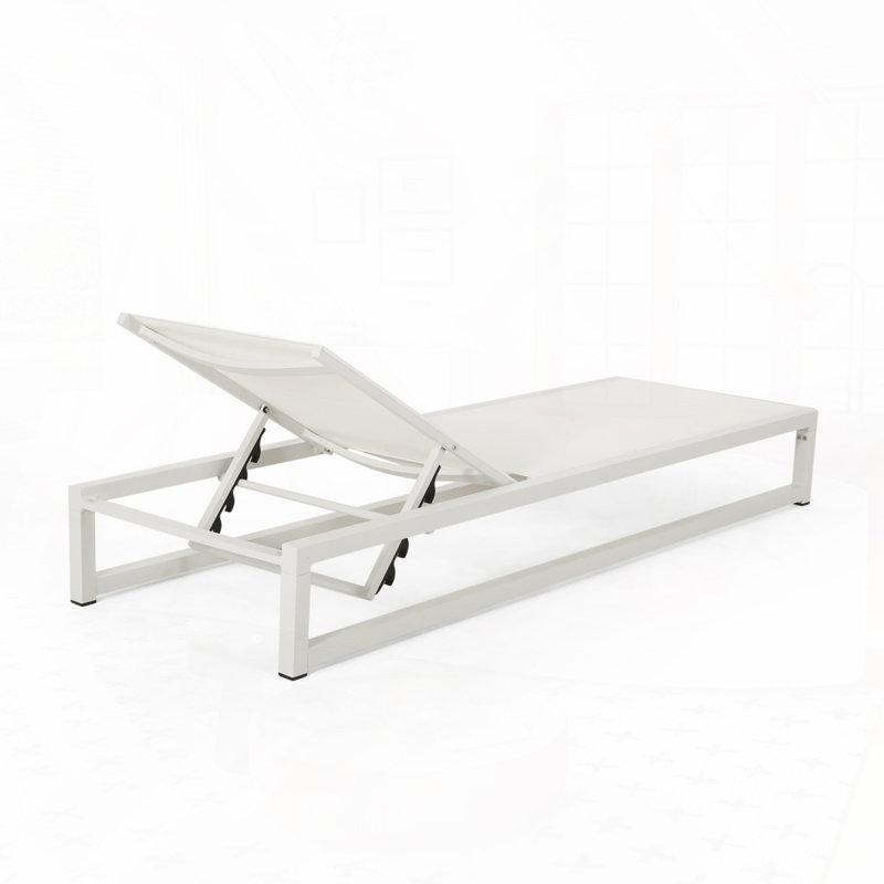 Outdoor Chaise Lounge Chair, White