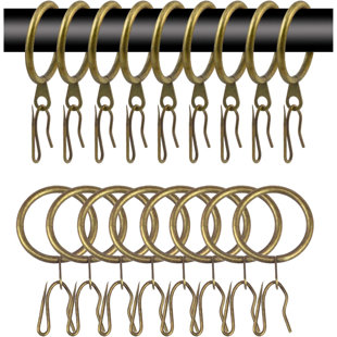 40 Pcs Metal Curtain Drapery Rings & Hooks, 30 Mm Internal Diameter, Bronze