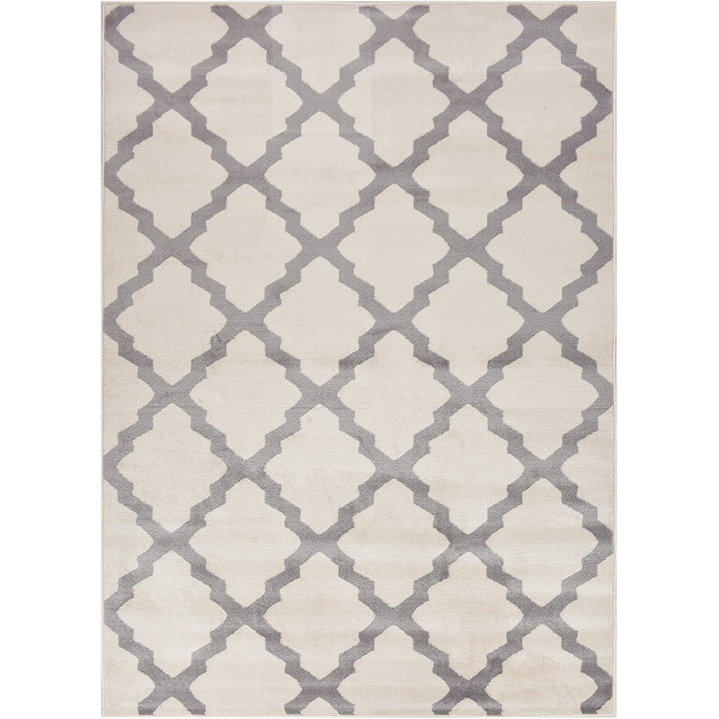 Tapis géométrique de zone blanche Alpes, Rectangle 7 pi 10 po x 9 pi 10 po