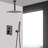 Matte Black Ceiling Shower Kit - Handheld And 12" Head Natural Rainfall Simulation Self-Cleaning Outlet Brass Made Item Mounted , & Spout Material-126353143