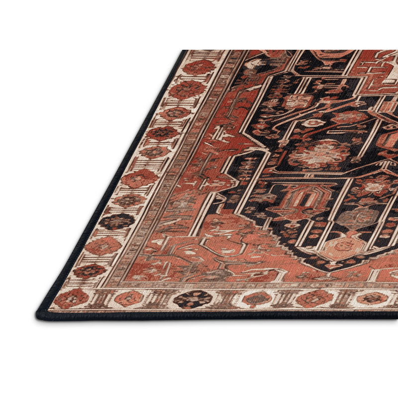 Tapis brun lavable à la machine, Rond 7 pi