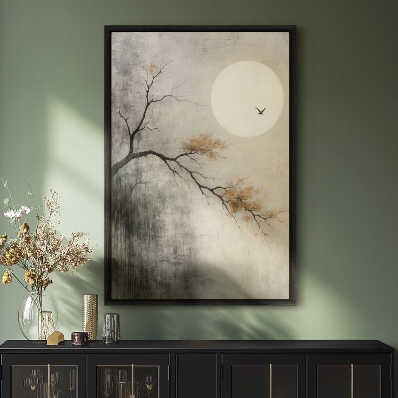 Framed Canvas Wall Art - Vintage Abstract Wall Prints for Bedroom , Black, 24" H x 16" W