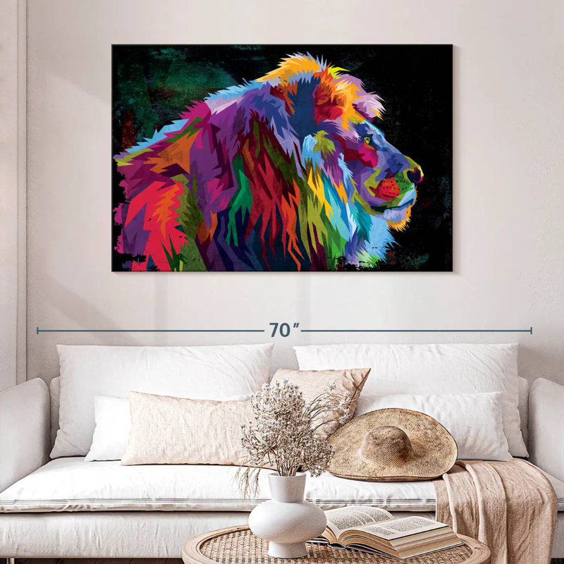 Colorful Lion Alpha, 32" H x 48" W