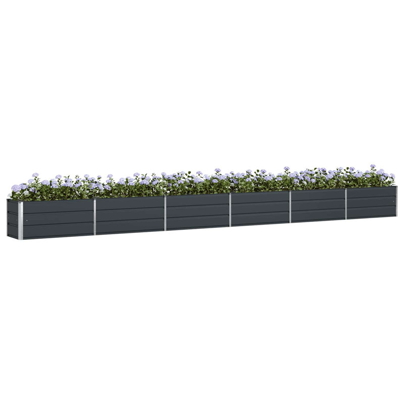  Planter Galvanised Steel, 45cm H x 580cm W x 50cm D, Anthracite