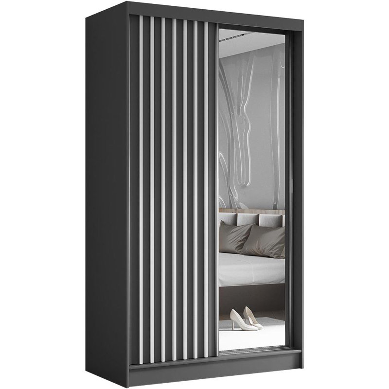 Arminia 2 Door Sliding Wardrobe, Dark Gray