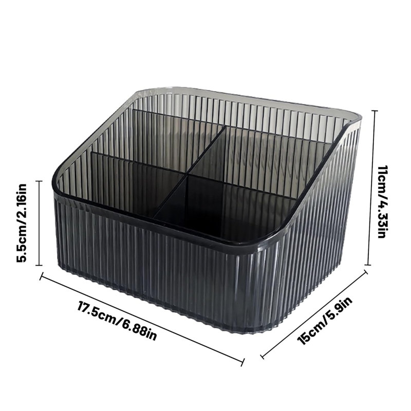 Acrylic Makeup Organiser, Grey-5 Grid