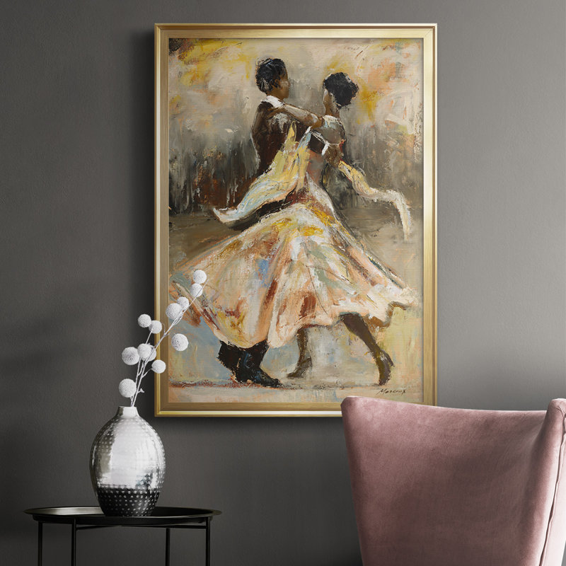 «Night Out», reproduction encadrée de qualité supérieure - prête à être accrochée, Or, H 36,5 po x l 26,5 po x P 1 po