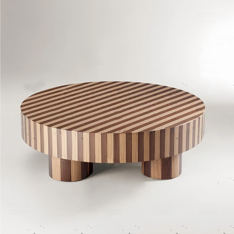 Table basse vintage en bois massif peinte à la main, H 13 po x L 35,4 po x l 35,4 po
