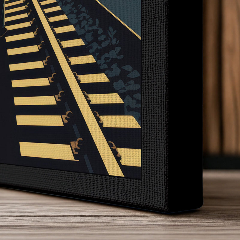 Solitary Path Industrial - Wrapped Canvas, 36x24 - 91.4 x 61.0 cm, Black Border