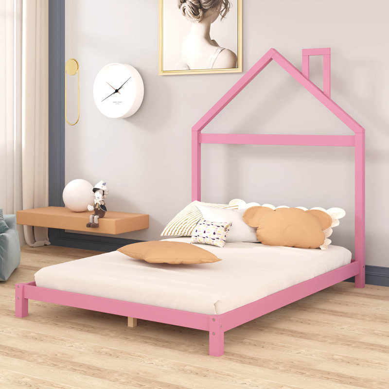 Lit plateforme double en bois