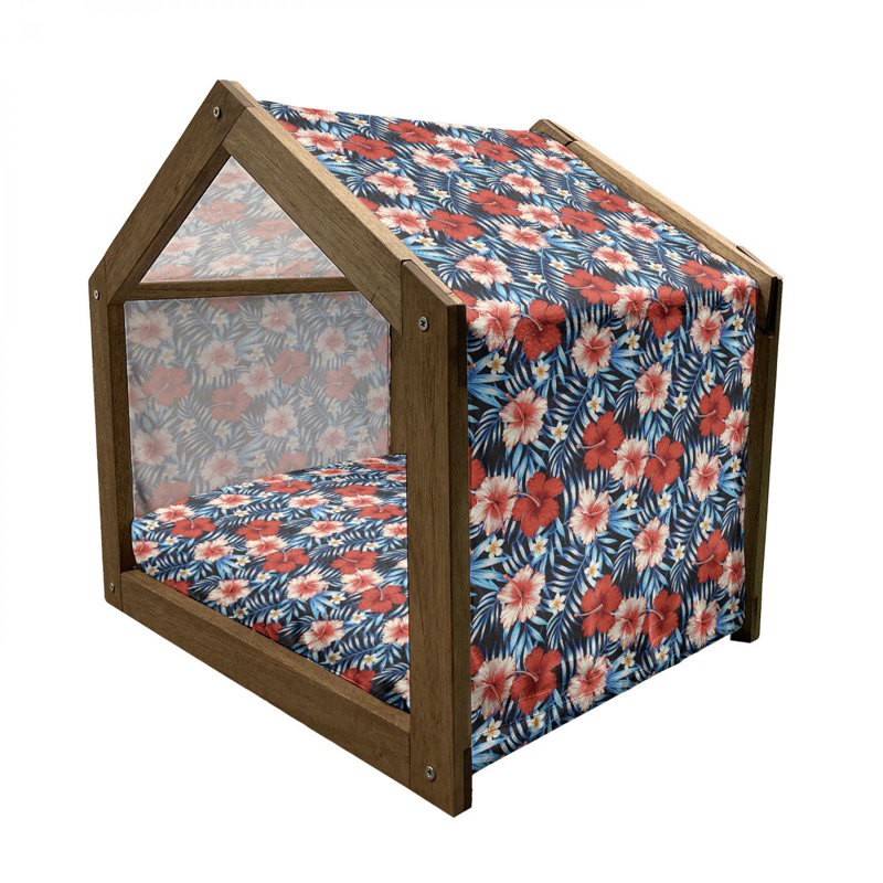 Niche pour chien en bois rouge, H 25,59 po x l 29,53 po x P 21,65 po