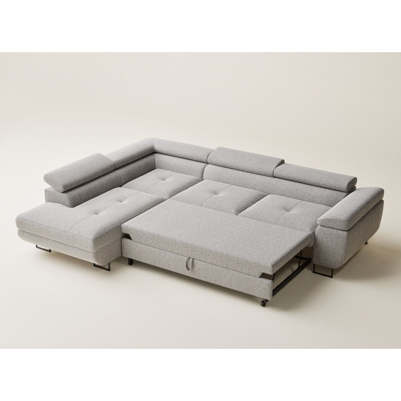 4 Seater Reclining Corner Sofa , Left Hand Facing, Beige grey Polyester