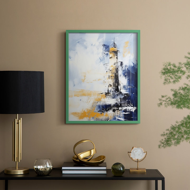 NAUTICAL Series - Impression encadrée en bois massif, H 11 po x l 9 po, Vert