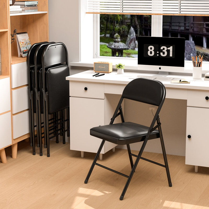Chaise pliante empilable en vinyle Marvelle, paquet de 4