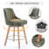 Swivel Upholstered 26''Counter Stool And Bar Stools With Full Back And Solid Wood Frame