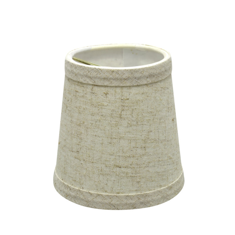 Set of 5 Beige Linen Empire Mini Chandelier Lamp Shades