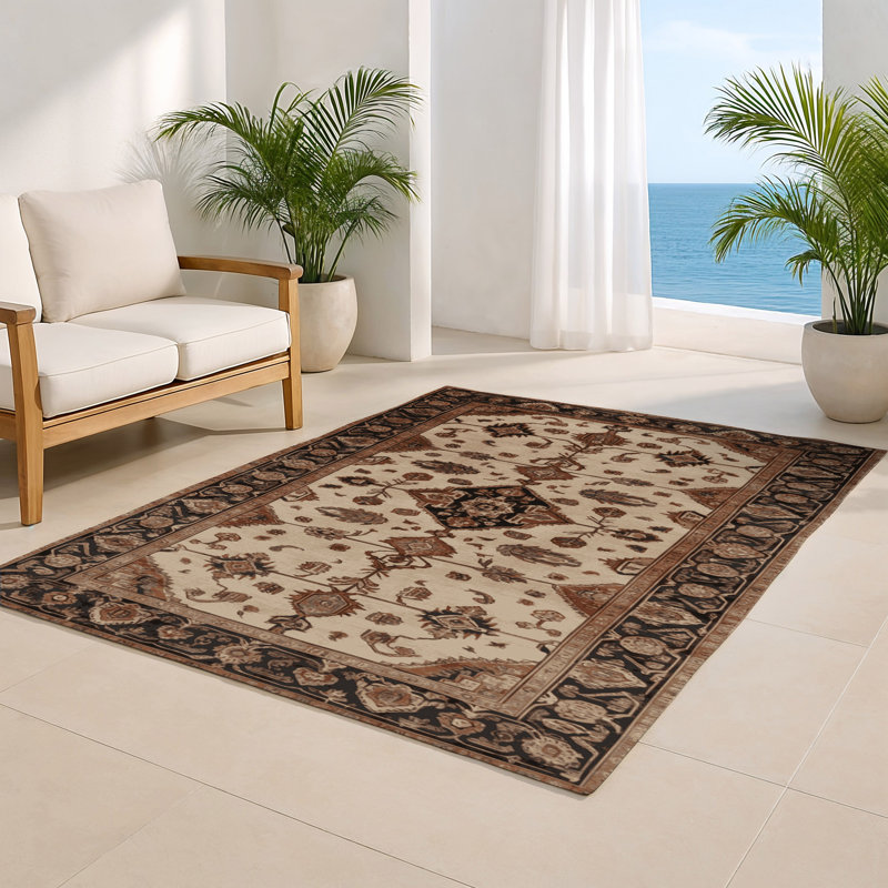 Tapis d'intérieur et d'extérieur brun Persian, Rectangulaire 2 pi x 3 pi