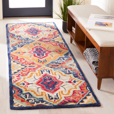 Farnam Hand Tufted Wool/Cotton Southwestern Rug in Blue/Rust