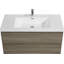 Meuble-lavabo de salle de bain avec lavabo, meuble-lavabo mural avec lavabo en résine et tiroirs à fermeture en douceur