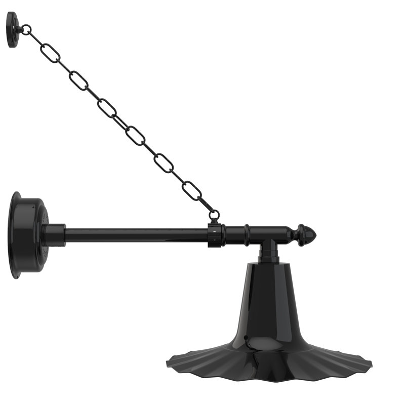 Luminaire de grange d’extérieur à del Iris, H 7,5 po x l 16 po x P 16 po, Noir
