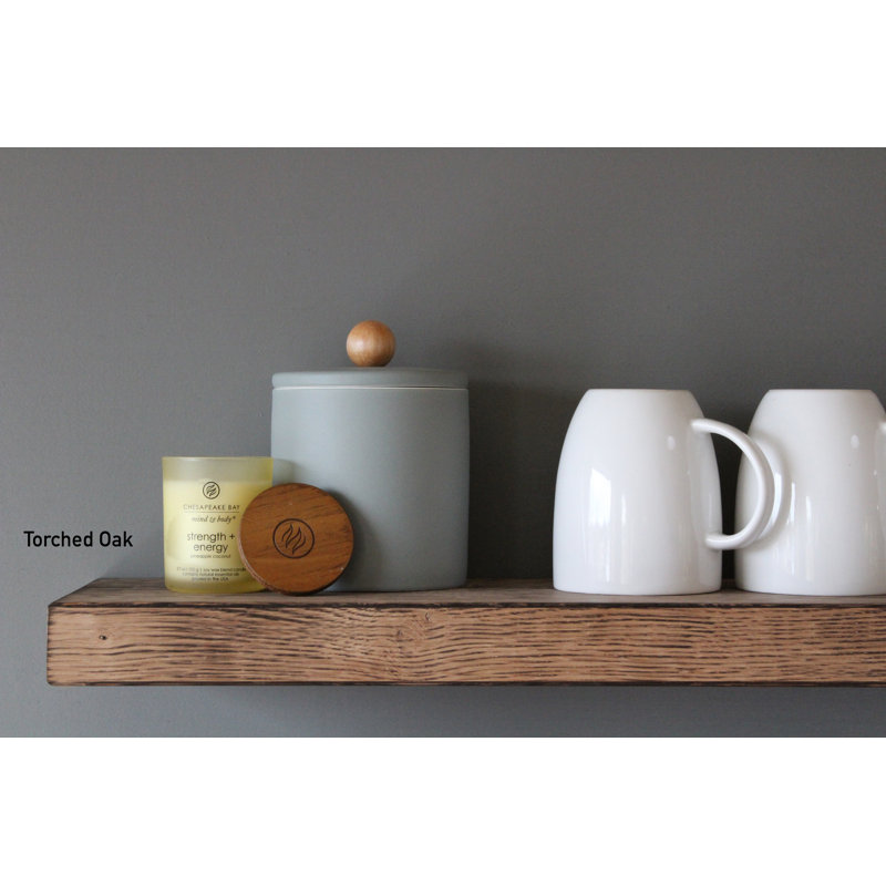 Bunia 2 Piece Oak Floating Shelf, 2" H x 48" W x 7" D