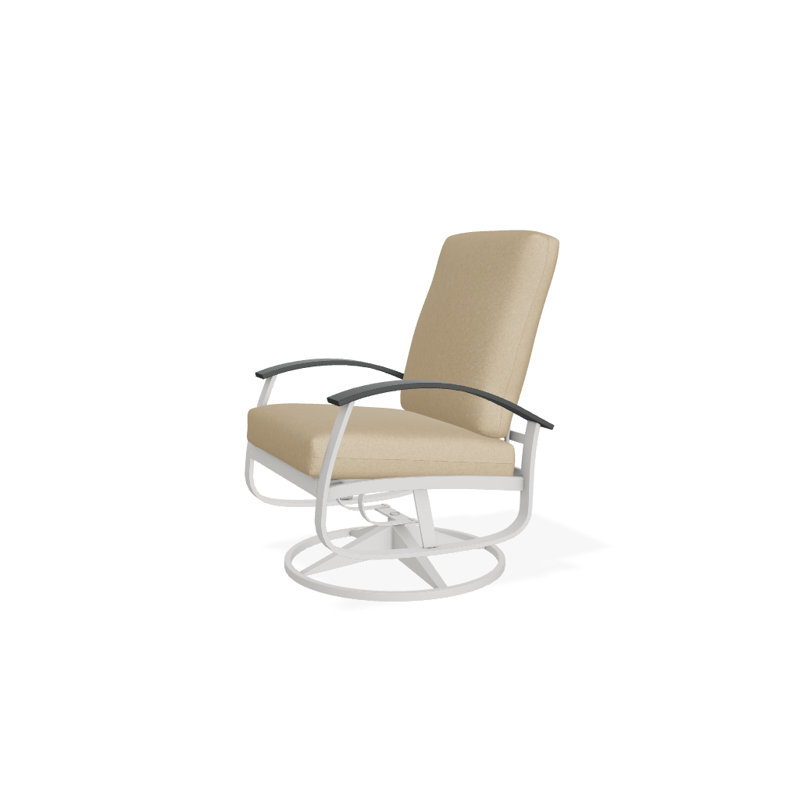 Belle Isle Outdoor Swivel Lounge Chair, Spectrum Indigo Sunbrella®, Classic Graphite P30, Textured Snow