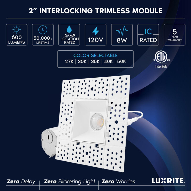 5.75'' White Aluminum Dimmable Recessed Lighting Kit with LED