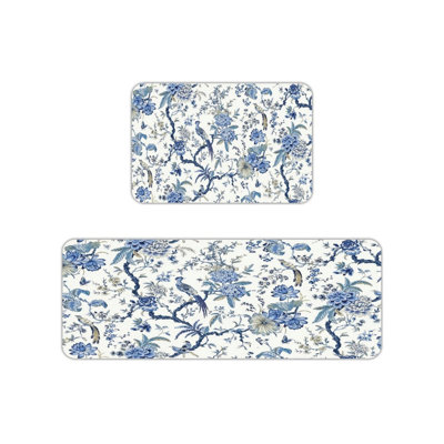 Ensemble de 2 tapis de cuisine Chinoiserie