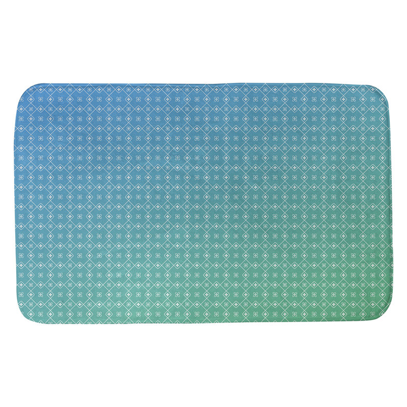 Bueschel Memory Foam Non-Slip Bath Rug, 17" W x 24" L, Green/Blue
