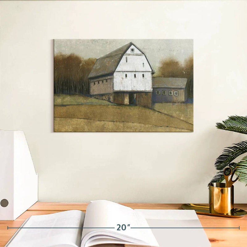 Lilie White Barn View I, 8" H x 12" W