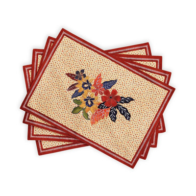 Maison d'Hermine Kalahari, ensemble de 4 napperons 100 % coton - 33 x 48 cm