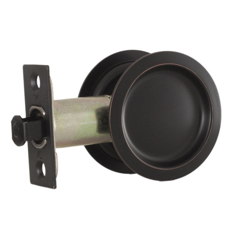 Quincaillerie de porte de poche, Bronze huilé, H 2,12 po x l 2,12 po x P 0,06 po