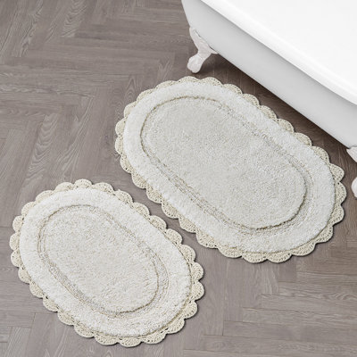 Laura Ashley Eloise Crochet Border Cotton Bath Mat