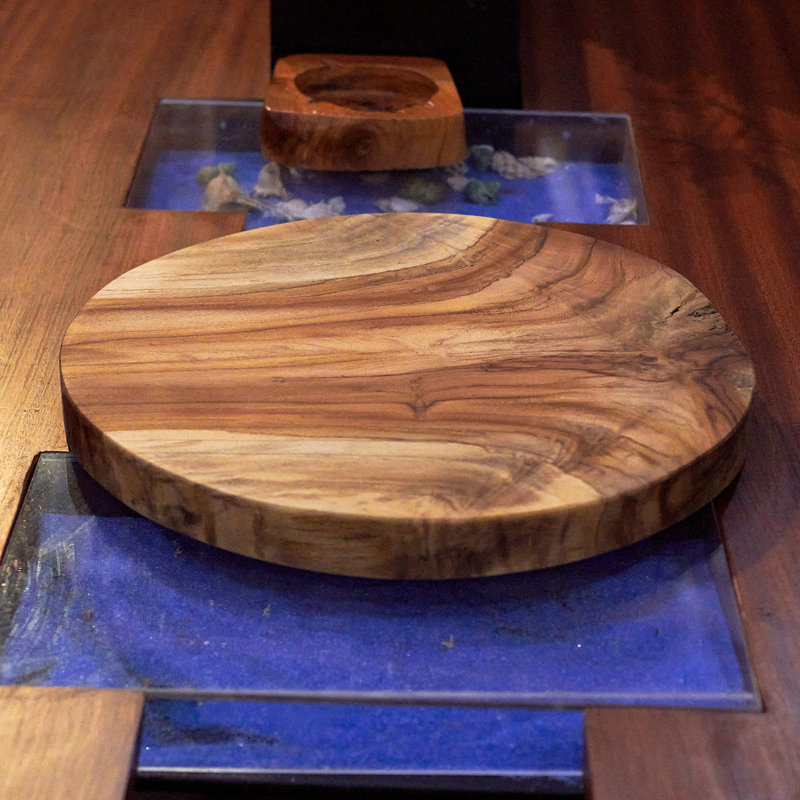 Dalle de bois ronde en teck