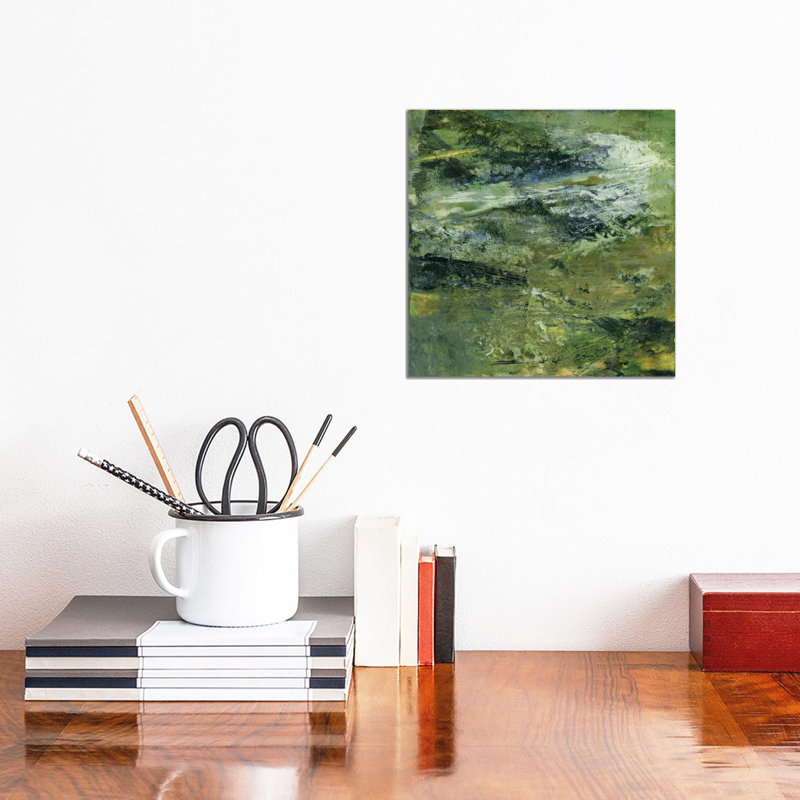 Encaustic Tile In Green III by Sharon Gordon - Gallery-Wrapped Canvas Giclée on Canvas, 30.48 cm H x 30.48 cm W, Canvas