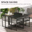 Steel Patio Dining Set Table,
