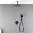 Ceiling Mount Shower Faucet Set Roud Showerhead Bathroom Rainfall Shower System Stainless Steel Shower Trim Kit 12 Inches-125522675