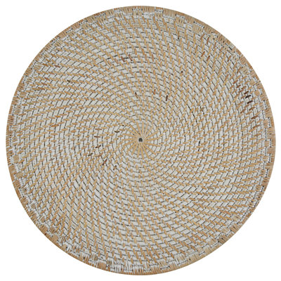  White Rattan Charger Set of 4