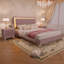 Ensemble de chambre à coucher 3 pièces, grand lit plateforme tapissier avec lumières DEL et deux tables de chevet-162888495