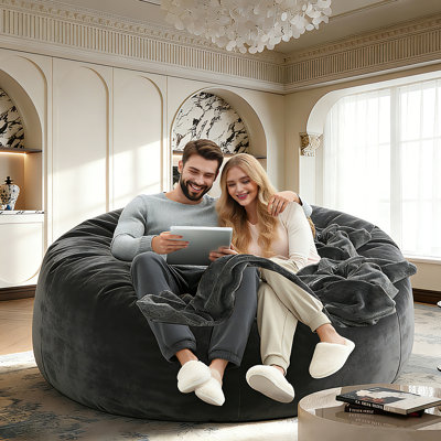 Fauteuil à billes géant en mousse de 4 pieds avec rembourrage, parfait pour la lecture et la détente des adultes - convient au salon et à la chambre à coucher.