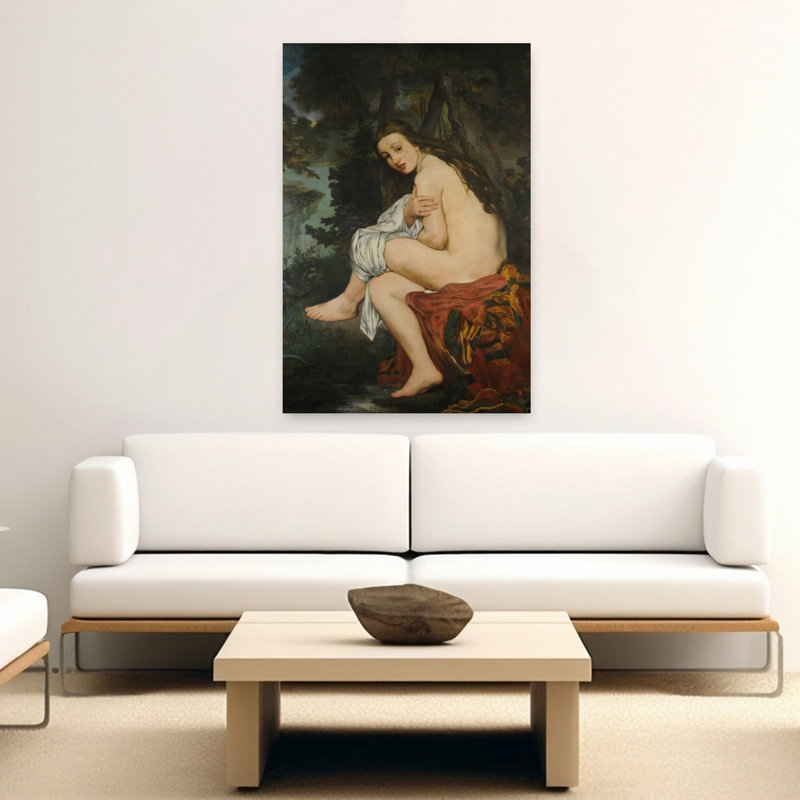 La Nymphe Surprise, 1861, Impressionnisme abstrait contemporain, Nature forestière, Affiche murale, H 60 po x l 40 po