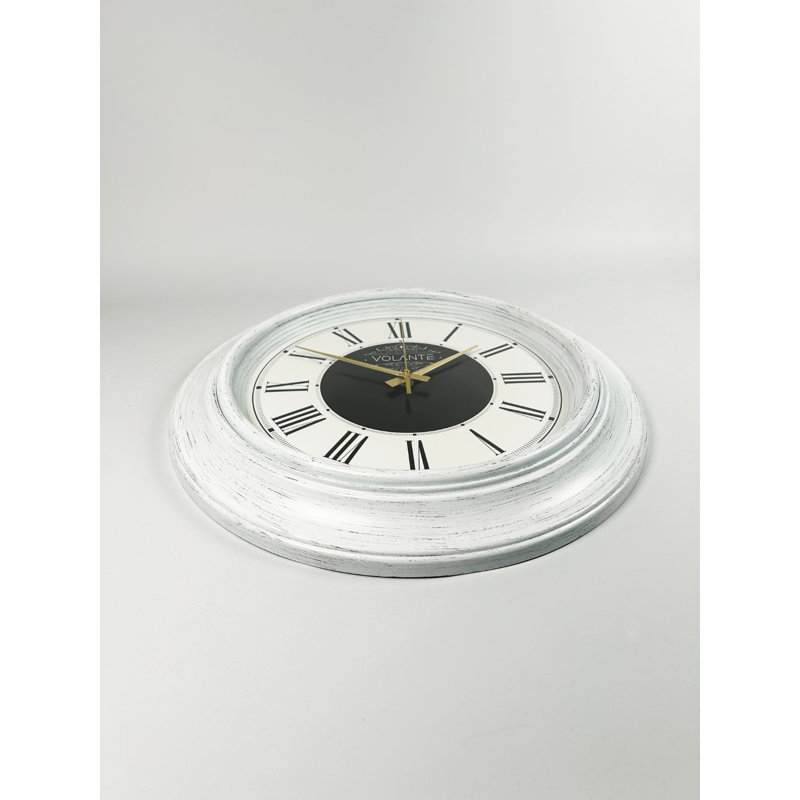 Pitkin Wall Clock, White/Black